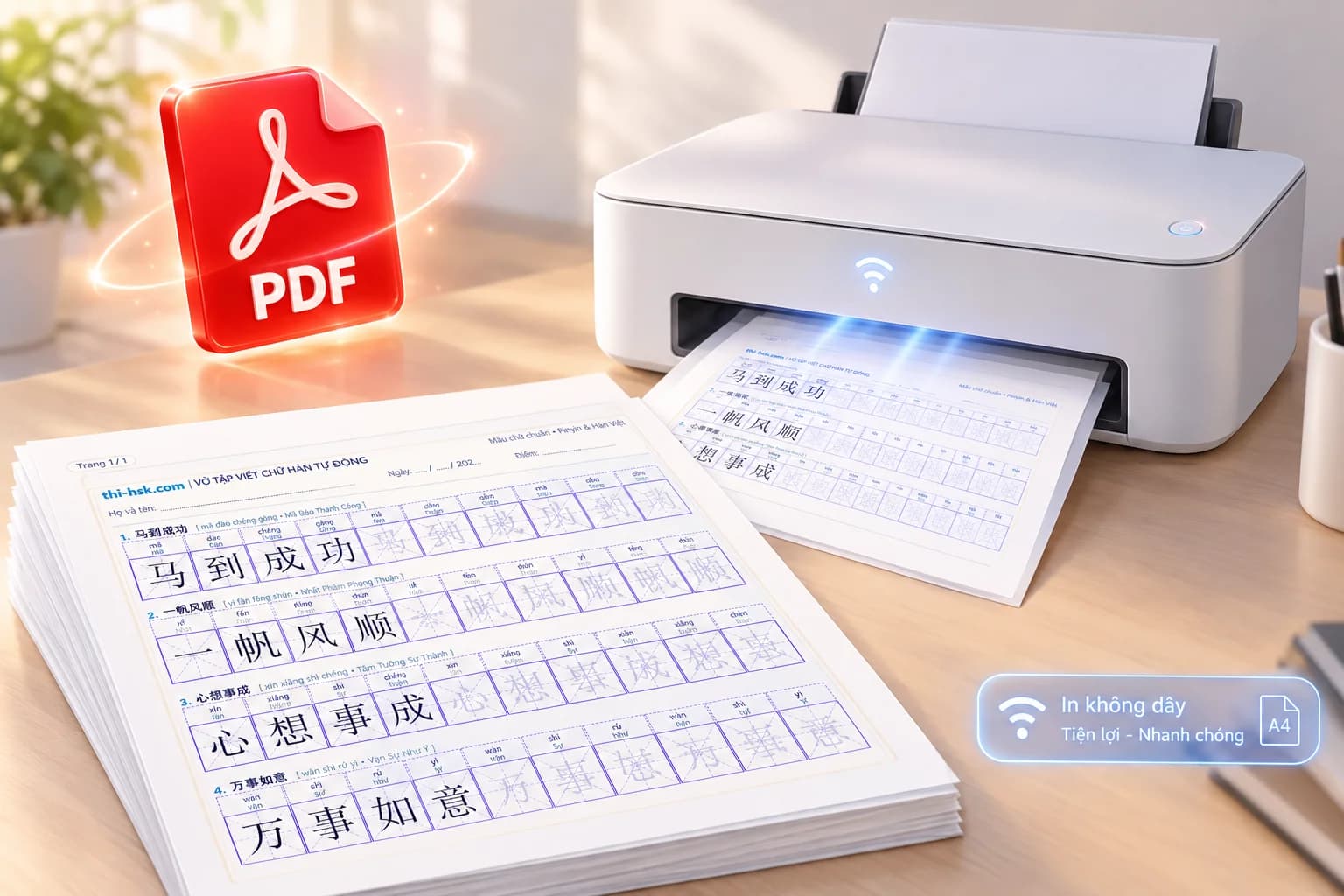3D Mockup in ấn vector và xuất file PDF A4